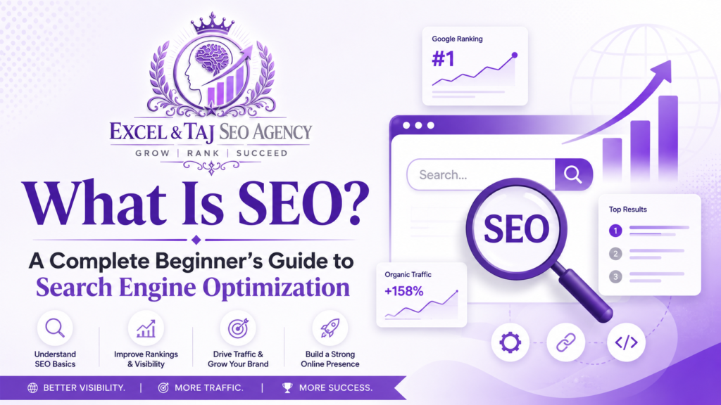 What Is SEO? A Complete Beginner’s Guide to Search Engine Optimization What Is SEO? beginner’s guide to Search Engine Optimization by Excel & Taj SEO Agency