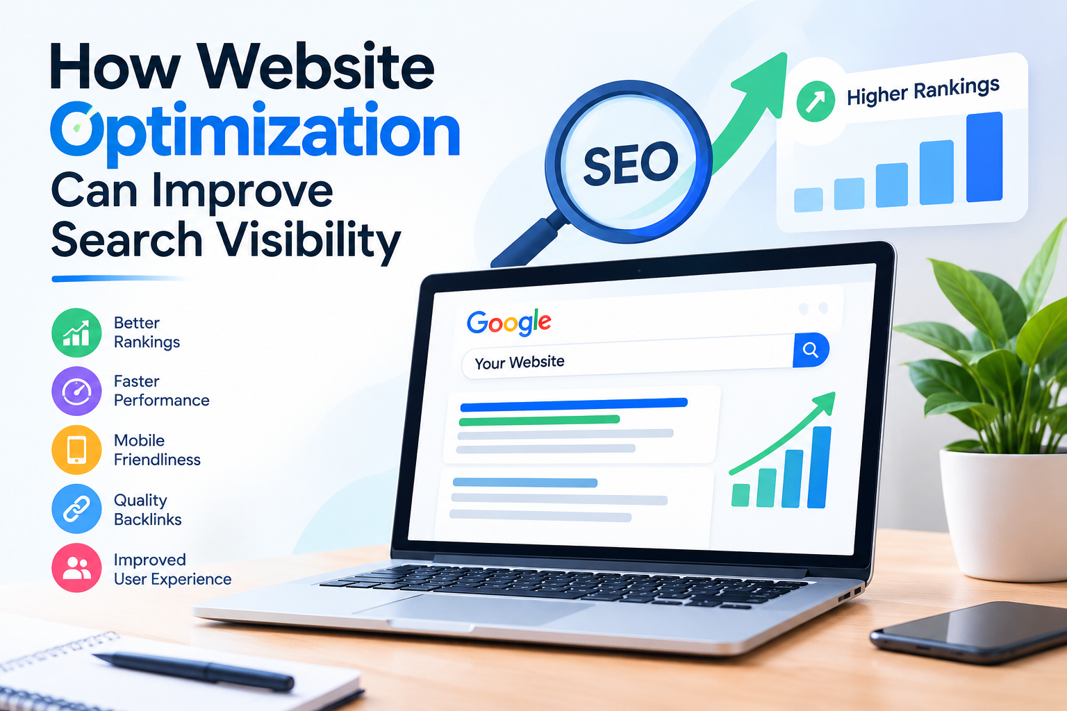 How website optimization improves search visibility and SEO rankings